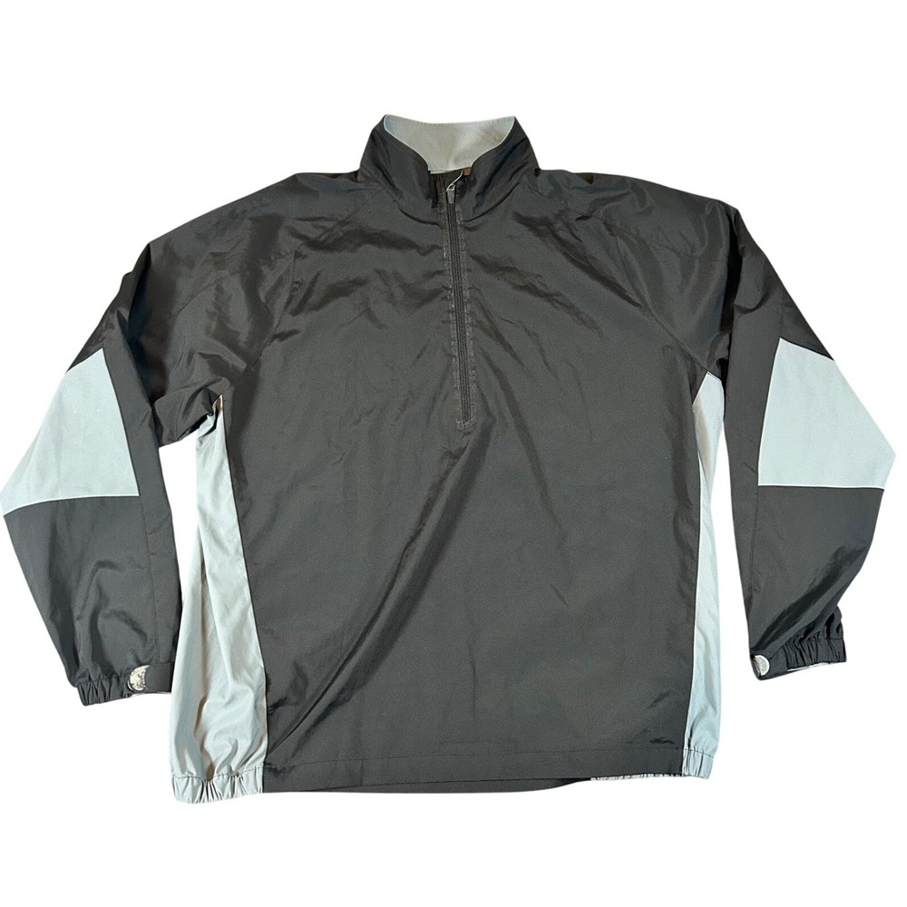 Zero‎ Restriction Tour Series Mens Large Black Grey Quarter Zip Golf Windbreaker